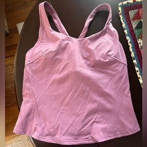Lululemon Instill Cross Strap Tank Top in velvet dust (pink) size 10